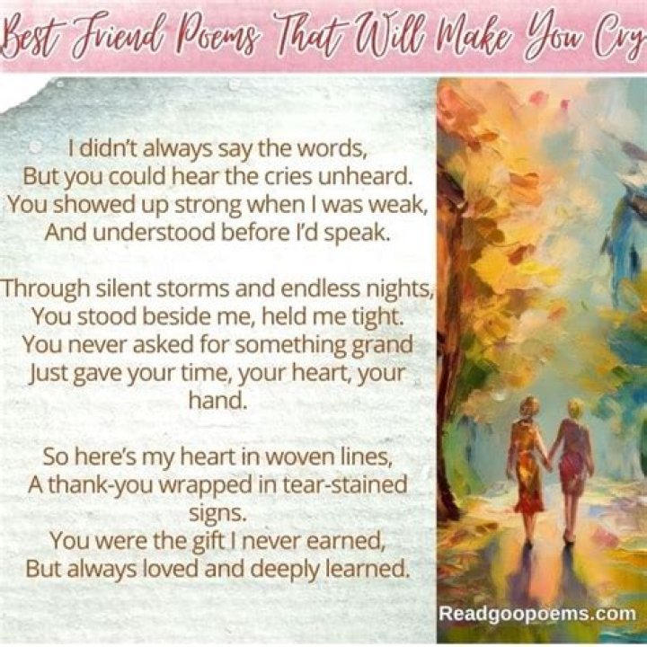 Unlock The Emotional Power Of Best Friend Poems That Will Make You Cry